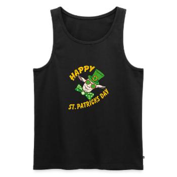 Joyeuse Saint-Patrick Drôle De Chèvre Folle - Débardeur bio Premium Homme - noir - Devant - Michal (187cm)