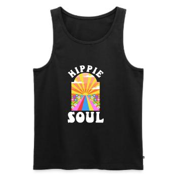Hippie Soul - Men's Premium Organic Tank Top - black - Front - Michal (187cm)