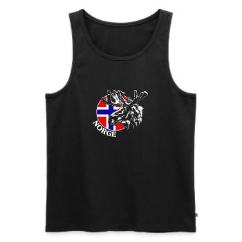 NORGE Elk Norvège Animal Wilderness Wilsigns - Débardeur bio Premium Homme - noir - Devant - Michal (187cm)