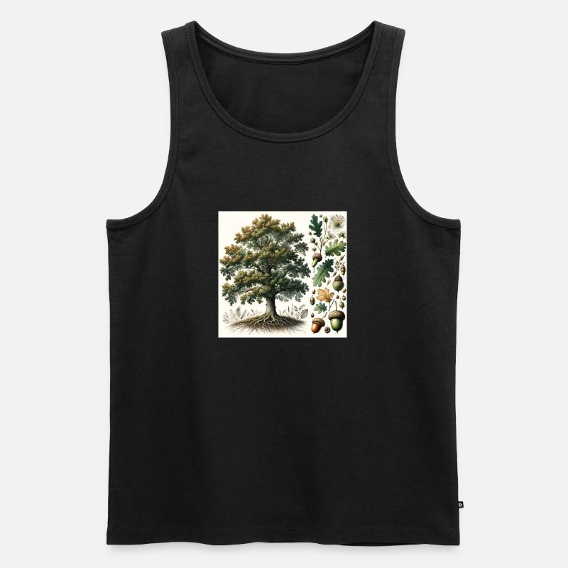 Eiche Botanik - Männer Premium Bio Tank Top - Schwarz