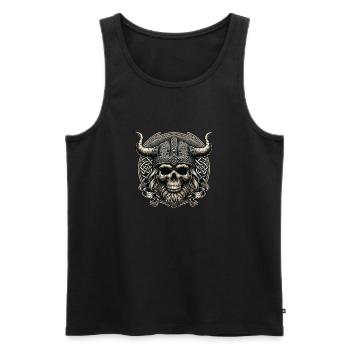 Celtic Warrior's Rest - Men's Premium Organic Tank Top - black - Front - AI Model Male 178 light (178cm)