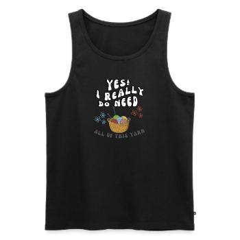 A basket of wool for knitting and crocheting - Men's Premium Organic Tank Top - black - Front - Michal (187cm)