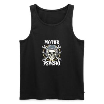 Motorcycle Gift Skulls Biker Psycho - Men's Premium Organic Tank Top - black - Front - Michal (187cm)