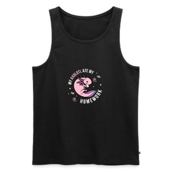 Axolotl student schoolgirl enrollment elementary school - Men's Premium Organic Tank Top - black - Front - Michal (187cm)