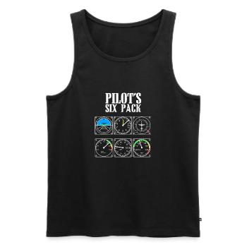 pilot - Männer Premium Bio Tank Top - Schwarz - Vorne - Michal (187cm)
