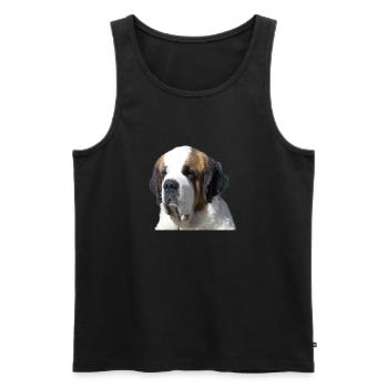 Bernhardiner - Männer Premium Bio Tank Top - Schwarz - Vorne - Michal (187cm)