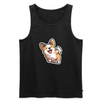 Corgi Cartoon - Männer Premium Bio Tank Top - Schwarz - Vorne - Michal (187cm)