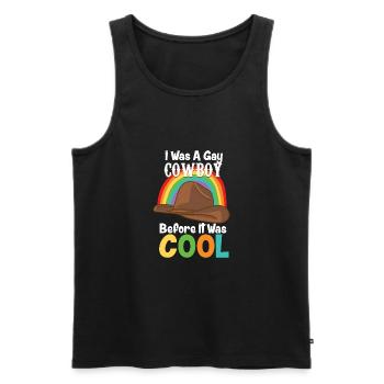 Gay Pride LGBTQ Cool Gay Cowboy - Débardeur bio Premium Homme - noir - Devant - Michal (187cm)