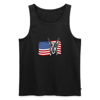Doberman America Flag Dogs Wilsigns - Débardeur bio Premium Homme - noir - Devant - Michal (187cm)