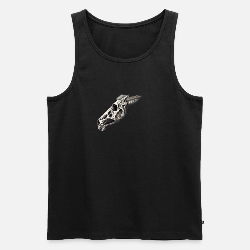 Pferd Skull - Männer Premium Bio Tank Top - Schwarz