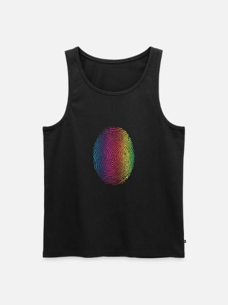 Rainbow Fingerprint - Identity - Men's Premium Organic Tank Top - black