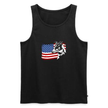 Shorthair Collie America Flag Dogs Wilsigns - Men's Premium Organic Tank Top - black - Front - Michal (187cm)