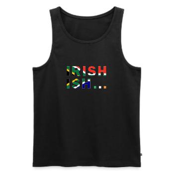 Irish Ish South Africa - Irish Dots Grey Outline - Men's Premium Organic Tank Top - black - Front - Michal (187cm)