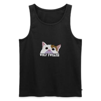 puppy pwease cat cats pussy kitten cat idea - Men's Premium Organic Tank Top - black - Front - Michal (187cm)