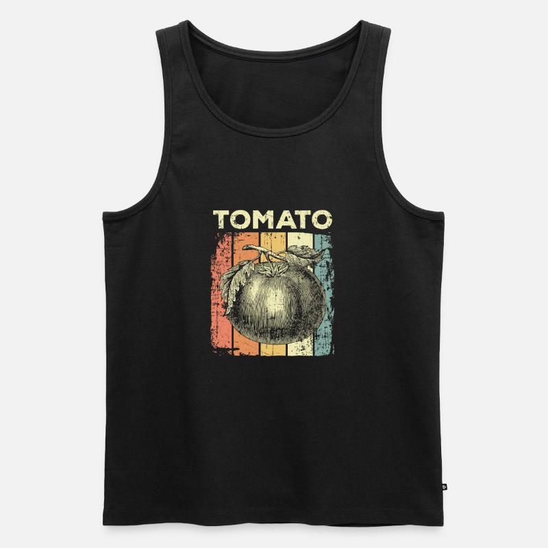 Tomate - Männer Premium Bio Tank Top - Schwarz