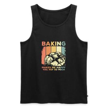 Backen Brot Bäcker - Männer Premium Bio Tank Top - Schwarz - Vorne - AI Model Male 178 light (178cm)