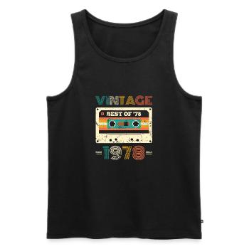 Cassette Best Of 1978 Vintage Vintage Birthday - Men's Premium Organic Tank Top - black - Front - Michal (187cm)