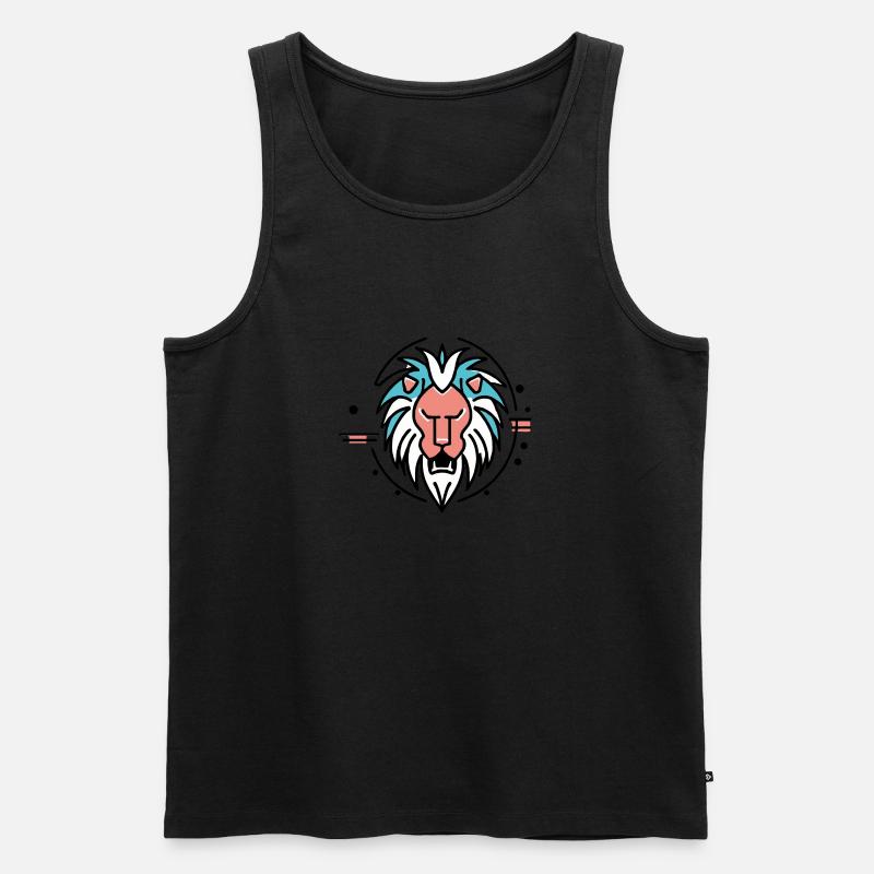 Brüllender Löwe - Männer Premium Bio Tank Top - Schwarz