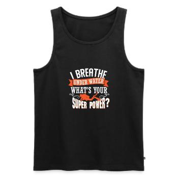 I breath under water - Men's Premium Organic Tank Top - black - Front - Michal (187cm)