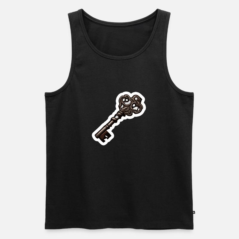 Key / Lock / Locked / Security - Men's Premium Organic Tank Top - black
