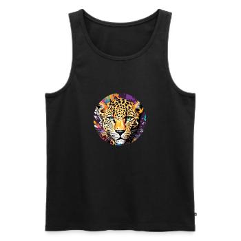 Leopard / Cheetah / Animal / Animal Print / Pattern - Men's Premium Organic Tank Top - black - Front - Michal (187cm)