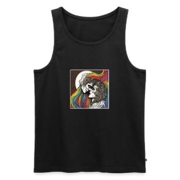 Drapeau arc-en-ciel / LGBTQIA+ /Transgenre / Gay - Débardeur bio Premium Homme - noir - Devant - Michal (187cm)