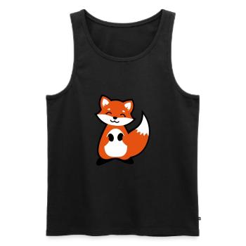 Niedlicher Fuchs Tierkind / Cute fox animal child - Männer Premium Bio Tank Top - Schwarz - Vorne - AI Model Male 178 light (178cm)