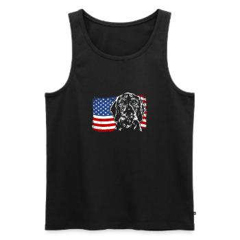 teckel à poil dur amérique flag chiens chiens wilsigns - Débardeur bio Premium Homme - noir - Devant - Michal (187cm)