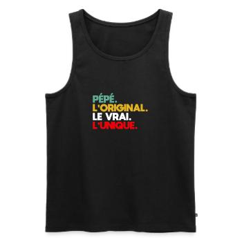 Opa Das Original Das Echte Das Einzigartige Geschenk - Männer Premium Bio Tank Top - Schwarz - Vorne - Michal (187cm)