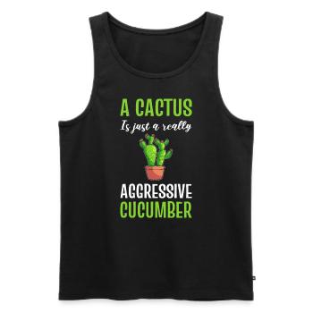 Cactus and cucumber cactus lovers - Men's Premium Organic Tank Top - black - Front - AI Model Male 178 light (178cm)