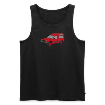 Roter Rapid Express Auto Kastenwagen - Männer Premium Bio Tank Top - Schwarz - Vorne - AI Model Male 178 light (178cm)