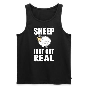 Schafliebhaber Rancher Schäfer - Männer Premium Bio Tank Top - Schwarz - Vorne - Michal (187cm)