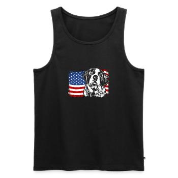 ST. BERNARDS Amérique Flag Chiens Chien Wilsigns - Débardeur bio Premium Homme - noir - Devant - Michal (187cm)