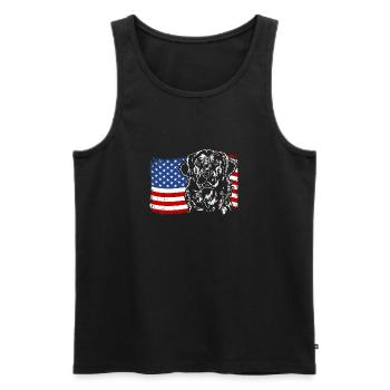 Golden Retriever America Flag Dogs Wilsigns - Men's Premium Organic Tank Top - black - Front - Michal (187cm)