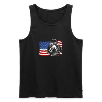 Zwergpudel Amerika Fahne Hunde Wilsigns - Männer Premium Bio Tank Top - Schwarz - Vorne - Michal (187cm)
