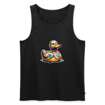 Gummiente / Badeente / Wasser / Badewanne - Männer Premium Bio Tank Top - Schwarz - Vorne - AI Model Male 178 light (178cm)