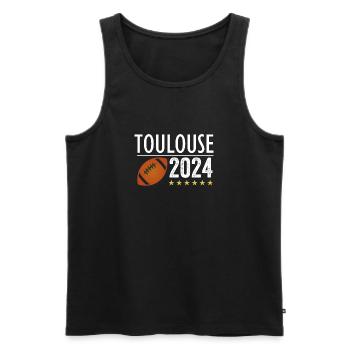 Toulouse Rugby 6 Etoiles Sport Fierté - Débardeur bio Premium Homme - noir - Devant - AI Model Male 178 light (178cm)