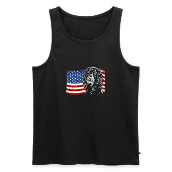 Gordon Setter Amérique Flag Dogs Wilsigns - Débardeur bio Premium Homme - noir - Devant - AI Model Male 178 light (178cm)