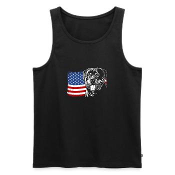 Rottweiler America Flag Dog Dogs Wilsigns - Men's Premium Organic Tank Top - black - Front - AI Model Male 178 light (178cm)