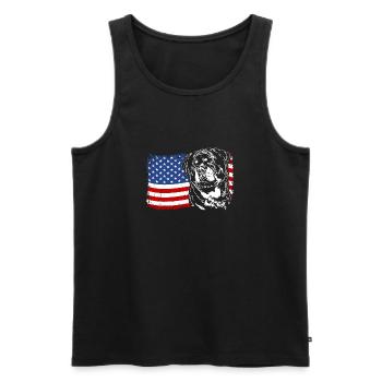 Rottweiler America Flag Dog Dogs Wilsigns - Men's Premium Organic Tank Top - black - Front - AI Model Male 178 light (178cm)