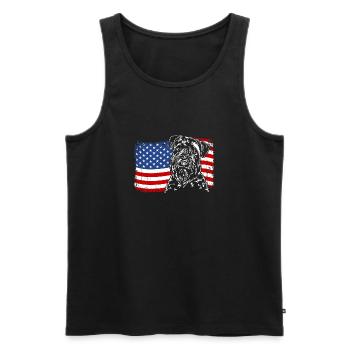 Irish Soft Coated Wheaten Terrier America Flag - Men's Premium Organic Tank Top - black - Front - Michal (187cm)