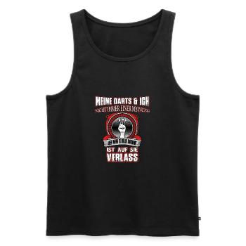 Lustiger Dart Spruch Dartscheibe Darten Geschenk - Männer Premium Bio Tank Top - Schwarz - Vorne - Michal (187cm)