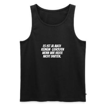 Lustiger Dart Spruch Dartscheibe Darten Geschenk - Männer Premium Bio Tank Top - Schwarz - Vorne - Michal (187cm)