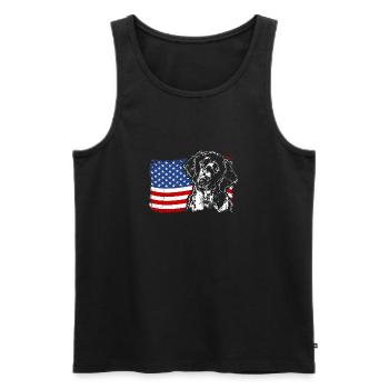 Großer Münsterländer Amerika Fahne Hunde Wilsigns - Männer Premium Bio Tank Top - Schwarz - Vorne - Michal (187cm)