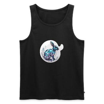 Tier in Seifenblase / kindlich / niedlich / Hase - Männer Premium Bio Tank Top - Schwarz - Vorne - Michal (187cm)