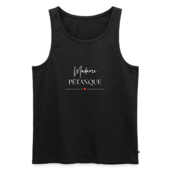 Madame Pétanque - Men's Premium Organic Tank Top - black - Front - AI Model Male 178 light (178cm)
