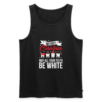 Zahnarzt Weihnachten Mögen alle Ihre Zähne weiß Geschenk sein - Männer Premium Bio Tank Top - Schwarz - Vorne - Michal (187cm)