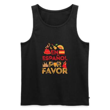 En Español Por Favor Spain Spanish Teacher Gift - Débardeur bio Premium Homme - noir - Devant - AI Model Male 178 light (178cm)