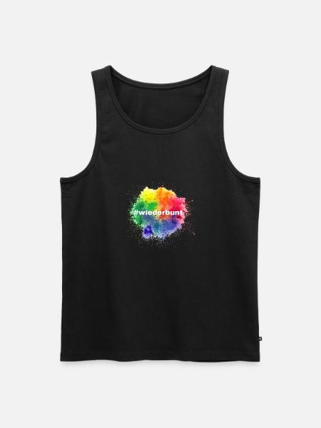 Wiederbunt - white - Männer Premium Bio Tank Top - Schwarz