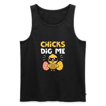 Küken graben mich Männer Jungen Lustige Osterei Jagd - Männer Premium Bio Tank Top - Schwarz - Vorne - AI Model Male 178 light (178cm)